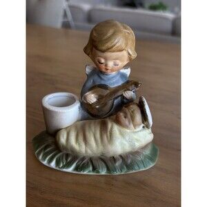 Vintage 1963 Holt Howard Angel Baby Jesus Candle Holder Figurine Mid Century